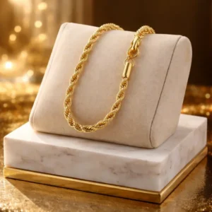 Bracelet | Twisted Chain Luxury Gold-Tone Rope Bracelet for Boy & Men | B10