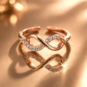 Ring | Gold-Plated Finger Rings Infinity AD Studed | R16